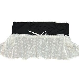 Black and White Lace Bandeau Top